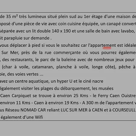 35 M2 1er Etage 200 M De La Avec Jardin Luc-sur-Mer